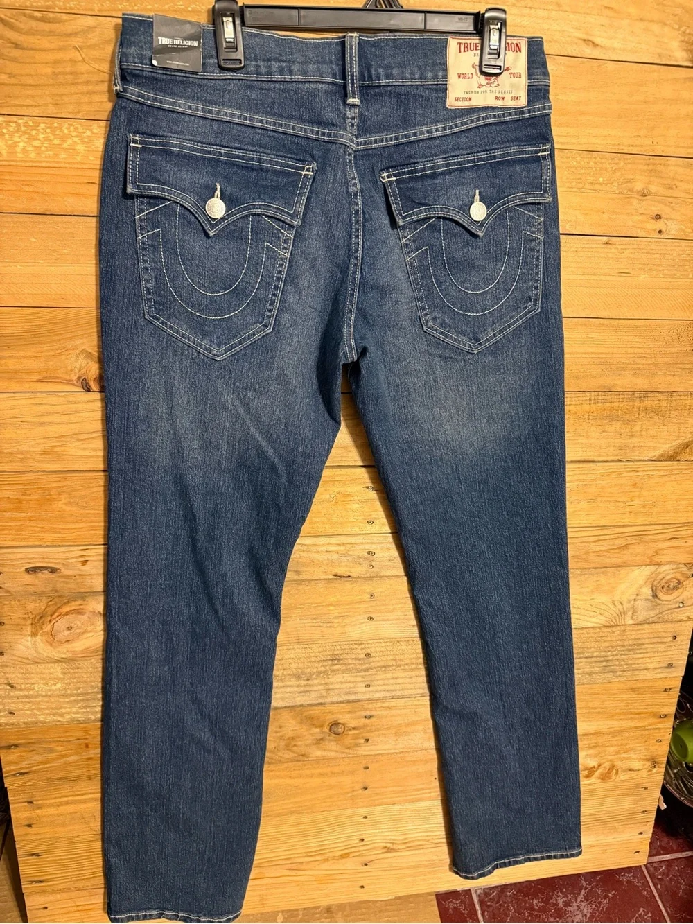 True Religion Men’s Slim Straight Jeans in Dark Blue